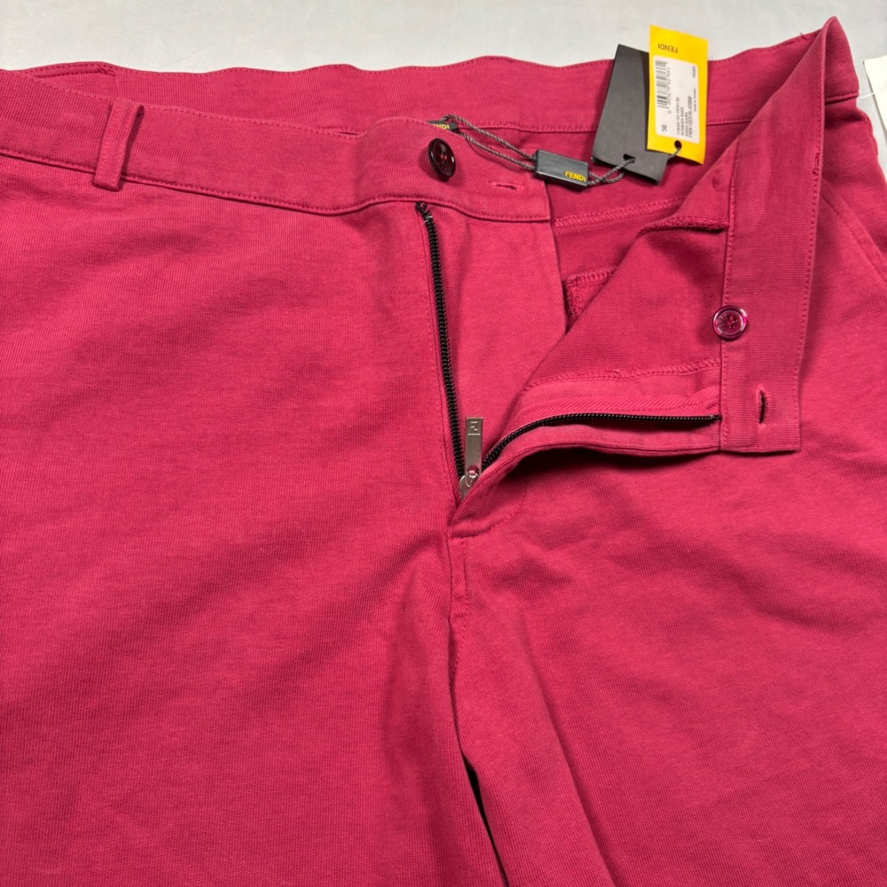 NEW Fendi Mens Bermuda Shorts Size‎ IT 50 US 34 Pink Magenta Cotton Chino Logo